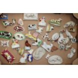 A collection of Staffordshire pottery and similar items, probably late 18th century onwards to