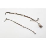 Two silver albertina watch chains testing as low grade silver, 31.1g.