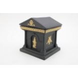 Wedgwood Jasperware 'The Library Collection' Grand Tour inspired inkwell with lid, yellow on