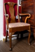 Wooden and fabric chair c.1800's