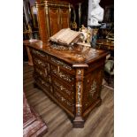 Ornate continental writing cabinet/commode chest