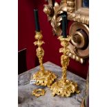 Pair of French Style Gilt-Metal Candlesticks