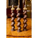 3X Wooden Candle holders