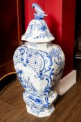 Blue and white vase c.1900's- Delft lidded vase (67.31cms)
