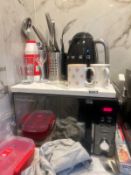 Cuttlery (various)-Assortment of Kitchen items to include Smeg Kettle, Microwave