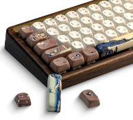 RRP £29.10 - OHY XVX MOA Profile Japanese Fuji Mountain Theme PBT Keycaps Set, 140-Key Coffee &