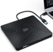 RRP £19.99 - PeroBuno External CD DVD Drive, USB 3.0 Type-C Optical Drive, 0.5-inch Ultra-Slim
