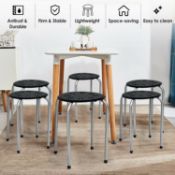 RRP £49.50 - Costway Set of 6 Grey Stackable Dining Chairs