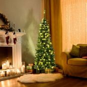RRP £53 - Costway 150 Warm White LED Pre-Lit Artificial Pencil Christmas Tree 4.5ft