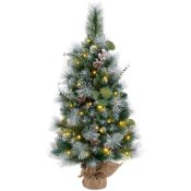 RRP £34 - Costway 30 Warm White LED Pre-Lit Artificial Christmas Tree 3ft
