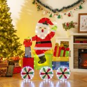 RRP £54.95 - Lighted Santa on Train Christmas Decoration with LED Lights