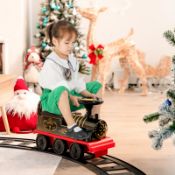 RRP £85 - Costway Kids Black Electric Ride On Train Toy with Curved Tracks 6V
