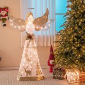 RRP £82 - Costway 100 LED Lighted Angel Christmas Decoration 4.9ft