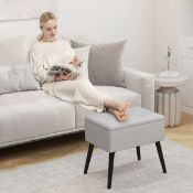 RRP £41 - Costway Grey Velvet Flip Top Ottoman Footstool