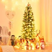 RRP £92.95 - Pre-lit Artificial Pencil Christmas Tree with Warm White UL-listed Lights