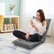 RRP £44 - Costway Grey Foldable Floor Chair with Reclining Function