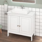RRP £67.95 - Under Freestanding Bathroom Vanity Sink Cabinet with 2 Doors