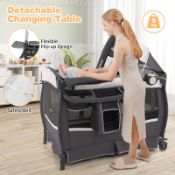 RRP £152.95 - 4 in 1 Portable Baby Nursery Center with Bassinet
