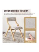 RRP £ - Dining Chairs Wooden Folding Natural Color 2pcs 48x60x78cm.