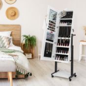 RRP £163.24 - 360 Swivel Jewelry Cabinet Freestanding Jewelry Storage Organizer with Lighted Full