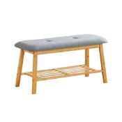 RRP £ - Livingandhome Bamboo Shoe Bench for Entryway, XY0045