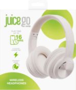 RRP £20.03 - Juice Cans Go Wireless Headphones - Bluetooth, 16 Hours Playtime, 2.5 Hour Charging