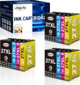 RRP £23.59 - Jagute 12-Pack 27XL Ink Cartridges Replacement for Epson 27 27XL 27-XL Multipack for