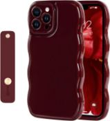 RRP £33.81 - X5 Assorted Items - NITITOP Compatible with iPhone 13 Pro Max Case Cute Burgundy Simple