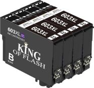 RRP £ - King of Flash 603XL Ink Cartridges Replacement for Epson 603 XL Ink for Use with Epson