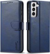 RRP £57.96 - X5 Assorted Items - LOLFZ Wallet Case for Samsung Galaxy S21 FE 5G, Vintage Leather