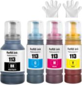 RRP £16.59 - 113 Ink Compatible with Epson 113 Ink Cartridges Bottle Multipack for ET-16150 ET-16600