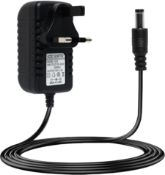 RRP £9.99 - Universal 12V 2A Power Supply AC/DC Adapter 100-240V 50/60Hz, 5.5mm x 2.1mm Plug Power