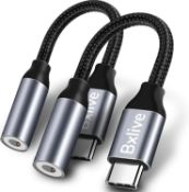 RRP £4.19 - Bxlive USB C to 3.5mm Jack, 2 Packs Type C to 3.5mm Headphone Aux Digital Audio Earphone