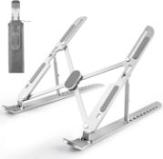 RRP £6.88 - Laptop Stand for Desk Adjustable, Folding Tablet Stand Aluminum Portable Laptop Riser