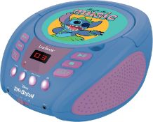 RRP £56.39 - Lexibook - Disney Stitch - Bluetooth CD player for kids – Portable, Multicoloured light