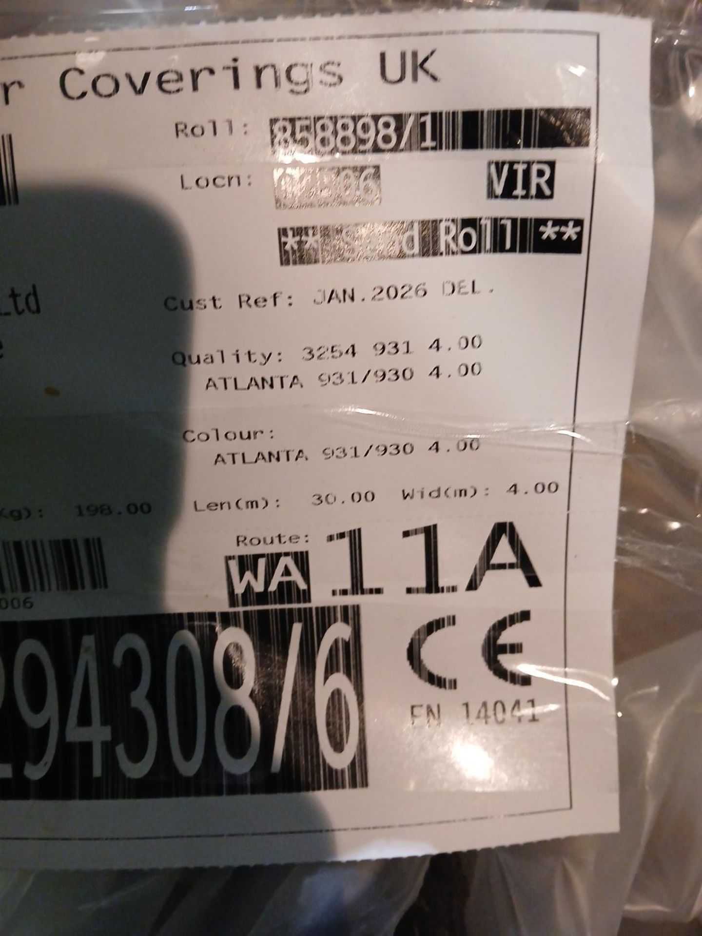 Grade B, 30m length, 4m width, 100% PP. Woven Polypropylene. Texflor back., Mid grey - Image 2 of 4