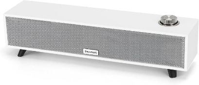 $25 Computer Speakers, 10W pc Sound Bar, USB Powered Deaktop Speakers, Bluetooth 5.0 and RCA Input p