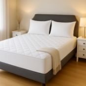 $12 Acrali Home Quilted King Size Mattress Protector, UltraSoft 3-Layer Design with Deep Fitted Skir