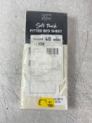 $8 M&J Home Double Bed Fitted Sheet Natural - Deep Pocket 25cm - 132 Thread Count Polycotton - Easy