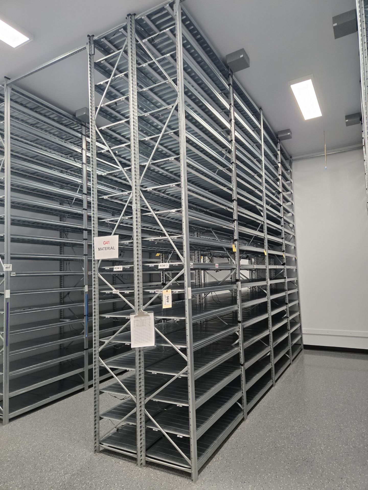 (8) Sections of Metal Clip Together Grow Racks w/ LED Grow Lights ...