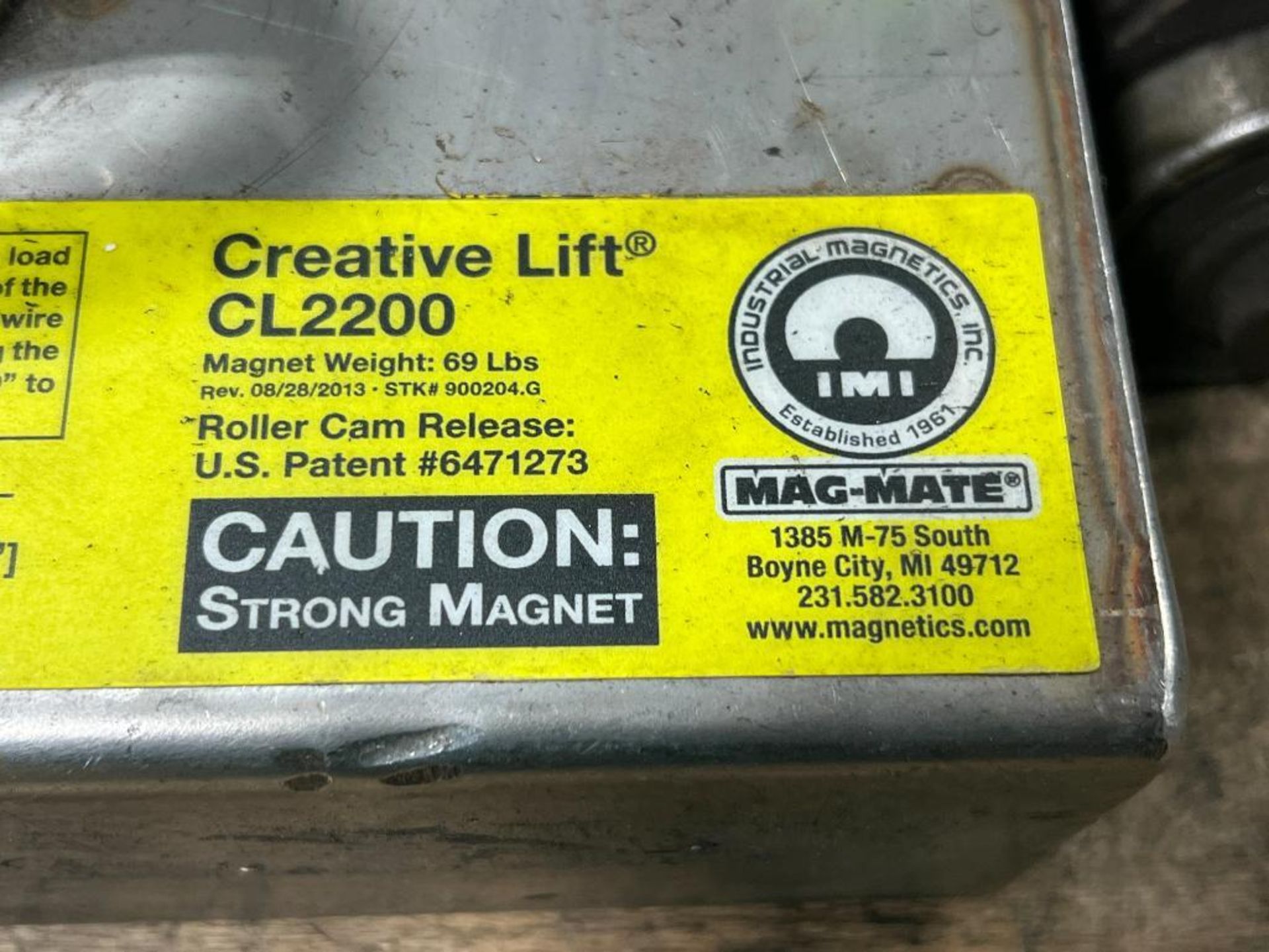 Mag-Mate Creative Lift CL2200 permanent lifting magnet. 2200 LB capacity.