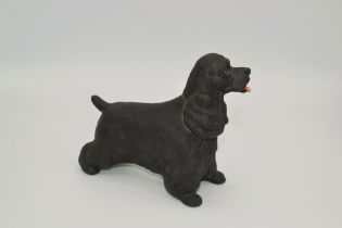Boehm Porcelain Cocker Spaniel Dog Sculpture, Black, 1980