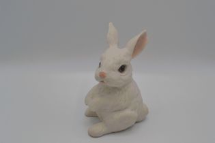 Boehm Porcelain Rabbit Sitting, Sculpture, 2002