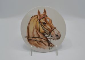 Boehm Porcelain Harness Horse Portrait Painting In The Round, 1977, Rare
