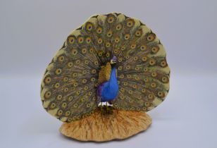 Boehm Porcelain Peacock Strutting, 1981