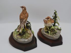 Cybis Porcelain Skylarks Bird Sculptures, Pair, 1958