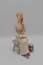 Cybis Porcelain Alice Seated Sculpture, 1978
