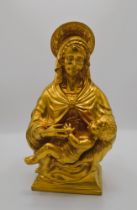 Boehm Porcelain Madonna w/ Child 24K Gold Applied One of One, 1999