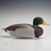 Frank Flicker Balsawood Mallard Drake Duck Decoy, Signed