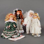 A Collection of Four Collector Porcelain Dolls